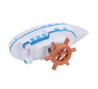 Amosfun Modelo de Barco de Vela Decorativo Mediterráneo de Resina Blanca Timonel, Figura Náutica para Decoración de Mesa y Estantería en Salón U Oficina, Accesorio Temático Oceánico