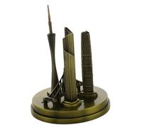 Amosfun Modelo de Torre Decoracion Vintage Modelo de construcción Adornos Modelo en Miniatura Juguetes en Miniatura de Edificios Antiguos Estatua de la Torre aleación Marrón Oscuro