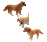 Amosfun Modelo Decorativo de Perro Golden Retriever Miniatura, Figura de Mascota Decorativa 3 Piezas para Escritorio, Adorno para Cachorro y Decoración de Hogar, Color Brillante