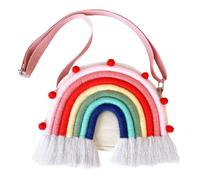 Amosfun Monedero de Dibujos Animados para Niños Y Niñas Bolso para Niños Y Niñas para Colgar en La Pared Adorable Mochila Arcoíris Fácil de Organizar