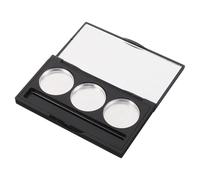 Amosfun Paleta de Maquillaje Rectangular Negra Mate 3 Bandejas Magnéticas, Ranura para Pinceles, Estuche Vacío Reutilizable para Sombras de Ojos y Rubor, Compacta y Portátil para Viaje