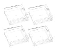 Amosfun Paleta de Sombras de Ojos Cuadrada de Plástico Transparente, Ligera y Conveniente para Maquillaje Femenino, 4 Piezas para Viaje al Aire Libre