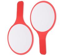 Amosfun Paletas de Borrado en Seco Mango 2 Unidades, Mini Tableros de Escritura A3 15x25 Cm, Tablero de Mano Rojo para Votación, Puntuación y Subastas en Aulas y Oficinas