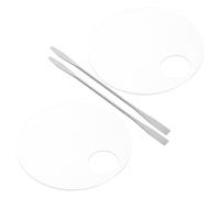 Amosfun Paletas de Maquillaje Transparentes 2 Unidades, Bandejas para Mezclar Base Líquida y Pigmentos, Herramientas para Maquillaje Profesional y Artístico, Tamaño Portátil para Viajes