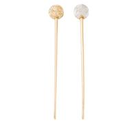 Amosfun Palillos Cabello de Metal Resistentes Corrosión, Diseño Simple en Color Dorado y Plateado, Juego de 2 Piezas para Sujetar Moños, Accesorios para Cabello Femenino en Bodas, Fiestas