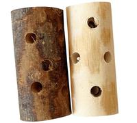 Amosfun Palitos de Morder de Madera de Manzana Natural para Hámster y Cobayas, 2 Piezas (Piel Piel), Juguetes Dentición y Cuidado Dental de Conejos y Pequeños Roedores, Juguete Natural