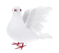 Amosfun Paloma Paz Artificial Grande Alas Extensibles, Decoración De Aves De Boda, Blanco, Material Realista, Uso Hogar y Ceremonias, Accesorios Nupciales