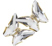 Amosfun Parches Decorativos para Zapatos Cristales Transparentes, Clips Dorados Diseño de Ala y Gemas de Imitación, Accesorios para Manualidades DIY y Decoración de Ropa (1 Par)