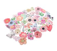 Amosfun Pegatinas Autoadhesivas Decorativas de Flores para Scrapbooking y Manualidades, Set de Pegatinas de Papel Hechas a Mano, Ideales para Álbumes, Diarios y Decoración Creativa
