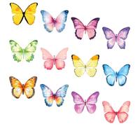 Amosfun Pegatinas de Notas Multifunción Acuarela de Mariposas, Blocs de Notas Autoadhesivos 12 Unidades, Papel Fuerte Adhesivo, Organizador Portátil para Oficina y Uso Doméstico