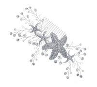 Amosfun Peineta Lateral para Novia Estrellas y Perlas, Accesorio Decorativo para Boda, Peines Cabello de Mujer, Tocado Elegante para Fiesta y Ceremonia