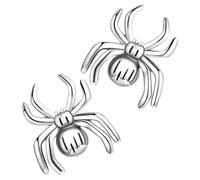Amosfun Pendientes de Araña de Ocho Patas para Mujer, Accesorios de Araña Realistas en Plata 925, Joyería para Fiestas y Uso Diario