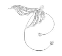 Amosfun Pendientes Ear Cuff Alas y Gemas de Imitación, Diseño Vintage, Ligero y Cómodo para Mujer, Joyería para Fiestas, Banquetes y Cosplay, 1 Par