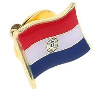 Amosfun Pin Bandera Nacional de Paraguay de Hierro Esmalte y Cierre Seguro, Broche Patriótico para Traje y Mochila, Insignia de Solapa Día Independencia, Alfileres para Hombres y Mujeres