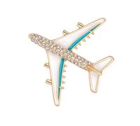 Amosfun Pin Creativo para Mujer en Forma de Avión de Aleación Dorado, Accesorio Original para Ropa y Fiesta Diseño Moderno y Elegante
