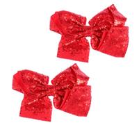 Amosfun Pinzas Cabello 2 Unidades, Pasadores para Niñas Lazo Enorme de 20 Cm, Horquillas Decorativas Rojas Lentejuelas, Accesorios para Fiesta y Tocados de Boda
