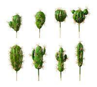 Amosfun Plantas Artificiales Suculentas 8piezas Cactus Falsos Decorativos Material De Polivinilo Decoración para Hogar y Oficina Miniatura Sin Maceta Adecuado para Fiestas y Manualidades