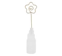 Amosfun Portamatrículas de mesa de metal Número de tabla Clip clips de alambre de metal Titulares de fotos para notas titular de la tarjeta yeso translúcido Golden