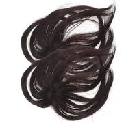 Amosfun Postizo para Mujeres Cabello Fino 2 Piezas Peluca Recta 15 Cm Larga Color Marrón Oscuro Postizo Parte Superior Cabeza para Cubrir Canas y Uso Diario