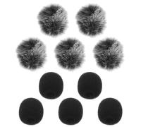 Amosfun Protector Antiviento para Micrófono Lavalier Espuma y Felpa, Set Portátil de 10 Piezas para Grabaciones en Exteriores E Interiores