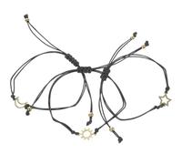 Amosfun Pulsera Amistad 3 Piezas de Aleación Metálica Dorada Diseño Creativo de Sol, Luna y Estrella, Cadenas Delicadas para Mujer, Accesorio Portátil Adecuado para Obsequio entre Amigas