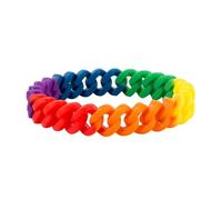 Amosfun Pulsera Arcoíris De Silicona Personalizada Eslabones De Cadena Pulsera Colorida Para Niñas Mujeres y Hombres Para Brazalete Arcoíris