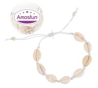 Amosfun Pulsera Bohemia De Concha, Hecha a Mano, Estilo Veraniego, Para Mujeres Y Niñas, DecoracióN Elegante Para Fiestas Y Vacaciones