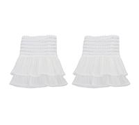 Amosfun Puños de Manga Falsa de Encaje en Color Claro con Volantes, Puños Desmontables para Vestidos y Blusas, Accesorios de Encaje para Mujer, Manga de Muñeca Transpirable para Uso