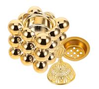 Amosfun Quemador de Incienso de Cerámica Dorado Diseño Portátil y Forma de Cubo para Decoración del Hogar y Festivales Árabes en Dormitorio