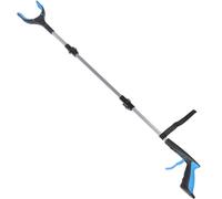 Amosfun Recogedor de Basura Plegable de 3 Pliegues Pinza Plegable Azul Mango Largo de Aleación de Aluminio y PP Herramienta Ergonómica para Limpieza Doméstica y Exterior Adecuado para