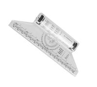Amosfun Regla de Plástico Dibujo Multiusos Rodante Blanco de Diseño | Escala Angular, Rodillo y Regla, Trazado Rápido de Curvas y Líneas