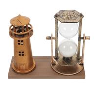 Amosfun Reloj de Arena Vintage de Decoración Retro para Mesa, Adorno Artístico Base de Plástico y Torre de Color Bronce Antiguo, Temporizador Decorativo Adecuado para Oficina y Hogar