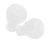 Amosfun Remates de Cortina Decorativos de Plástico para Barras de Ventana, Tapa Final Diseño de Escultura, 2 Piezas, Accesorios Modernos para Herrajes de Tratamientos de Ventanas