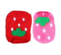 Amosfun Ropa de Abrigo para Perros Pequeños 2piezas, Disfraz de Invierno de Forro Polar Coral, Transpirable y Cálida, Talla S, Adecuado para Cachorros y Conejos, Conjunto Rosa y Rojo