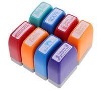 Amosfun Sellos Autoentintables para Profesores 8 Unidades Colores Vibrantes Sello de Recompensa para Calificar y Evaluar Estudiantes Útil Escolar Aula Educación