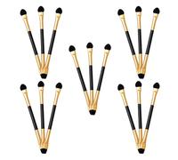 Amosfun Set de 15 Pinceles de Maquillaje para Sombras de Ojos de Doble Punta, Aplicadores Pequeños para Difuminar, Mango Cómodo, Ideales para Maquillaje Diario de Mujer y Niñas