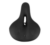 Amosfun Sillín de Bicicleta con Amortiguación, Cojín Grueso y Ligero Negro | Pu Poliuretano, Diseño Hueco, Luz Trasera, para Bici y Carretera