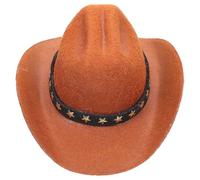 Amosfun Sombrero para Perro Pequeño Estilo Vaquero Estrellas y Cinta de Terciopelo, Accesorio Decorativo para Disfraces y Fiestas, Gorra para Mascota Tamaño S