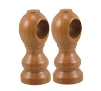 Amosfun Soporte de Barra para Cortinas de Madera Maciza Soporte de Barra Romana con Base Fija Segura Montaje Profesional para Ventanas y Decoración Artística Versión Simple y Doble para