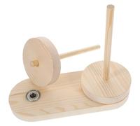 Amosfun Soporte de Madera para Hilo de Coser Giratorio, Bastidor Portátil para Tejer y Crochet, Estante Doble Eje para Ovillos de Hilo en Manualidades y Costura