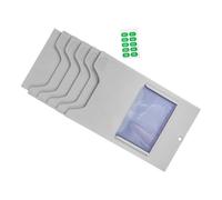 Amosfun Soporte para Tarjetas Plástico 5 Ranuras, Montaje en Pared, 2 Unidades, Organizador para Almacén y Oficina, Portaetiquetas para Gestión de Inventarios, Estante Colgante Funcional