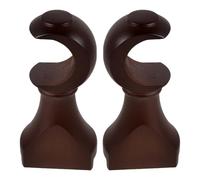 Amosfun Soportes de Barra de Cortina de Madera 35 Cm Marrón, Kit de 2 Unidades Base Estabilizadora para Montaje en Pared y Techo, Herrajes para Cortinas en Sala y Dormitorio