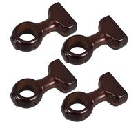 Amosfun Soportes de Pared para Barra de Cortina de 28 Mm, Soporte Central de Madera en Color Café Oscuro, Diseño Agujero, Paquete de 4 Piezas para Sala, Dormitorio y Cocina