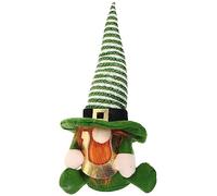 Amosfun St. Patrick Day Gnomes Muñeca del día irlandés Gnomes Leprechaun Tomet, Hecho a Mano, de Peluche, muñeca primaveral, Figuras de Papá Noel, trébol de la Suerte