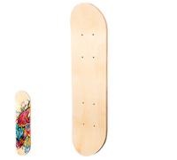 Amosfun Tabla De Skate En Blanco para Niños 16.92" X 4.92" Plataforma De Madera De Arce con Agujeros Preperforados para Pintar DIY Fácil Instalación Repuesto De Patineta Infantil