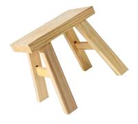 Amosfun Taburete de Madera, Taburete Corto de Madera Maciza, Banco Rectangular de 26x13x19 Cm Acabado Barnizado, Adecuado para Sentarse, Lavar Pies y Uso Doméstico en Hogar y Jardín