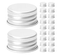 Amosfun Tapas de Aluminio para Botellas Transparentes de Vidrio Rosca 50 Piezas Resistentes a Fugas para Uso en Cocina y Bebidas