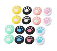 Amosfun Tapas de Silicona Antideslizantes para Joystick, Protector de Agarre para Pulgar con Diseño de Pata de Gato, 16 Piezas Multicolor para Controladores de Juego Varios estilos