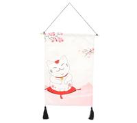 Amosfun Tapiz De Pared Gato Fortuna 45x65 Cm De Poliéster Decorativo Para Colgar La Pared Salón y Dormitorio Accesorio Fotográfico Diseño Japonés