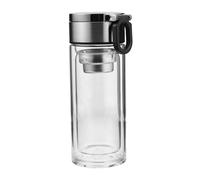Amosfun Taza de de Vidrio Doble Capa Infusor y Asidero Botella Portátil para Separación de Agua para y Oficina